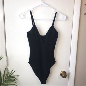 Black strappy bodysuit